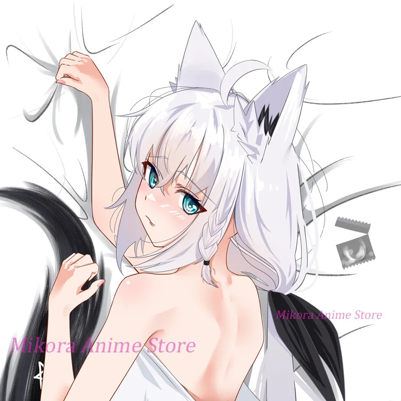 Dakimakura Shirakami Fubuki VTuber Anime Body Pillow Cover Double Sided Print Life Size Pillowcase Gift