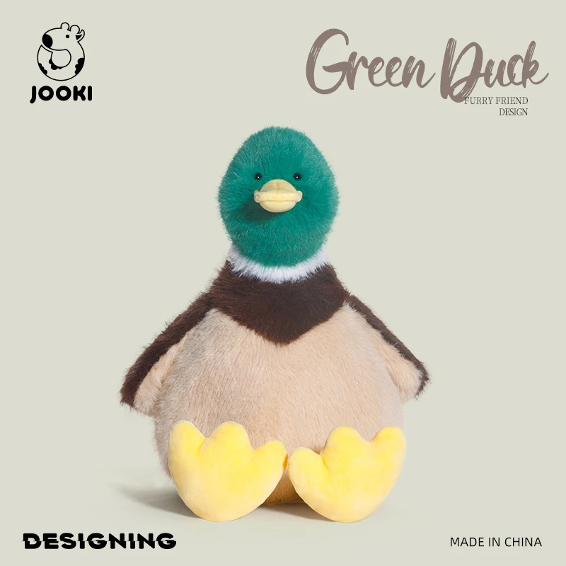 Bonito pato mallard animal de pelúcia brinquedo mole macio recheado pato verde plushie travesseiro boneca brinquedos presente para crianças