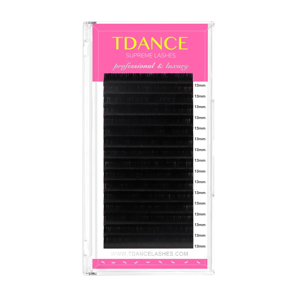 TDANCE przedłużanie rzęs 16 rzędów Korea PBT C/CC/D/DD indywidualne materiały profesjonalne naturalne sztuczne norek rosyjskie rzęsy objętościowe — zdjęcie 2