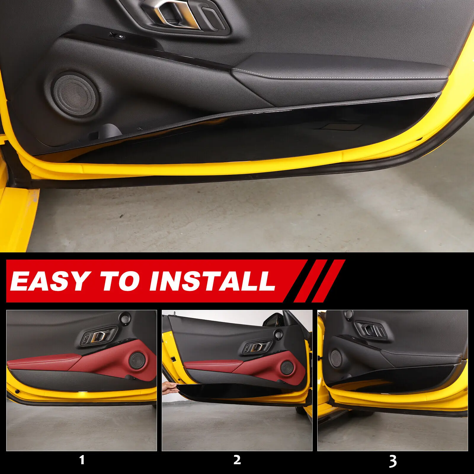 

2 шт., внутренняя дверная панель автомобиля из углеродного волокна, защита от ударов, аксессуары, наклейка для Toyota GR Supra A90 MK5 2019-2025