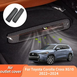 2PCS Under Seat Conditioner Vent Protection For Toyota Corolla Cross XG10 2022 2023 2024 Air Outlet Cover Car Auto Accessories