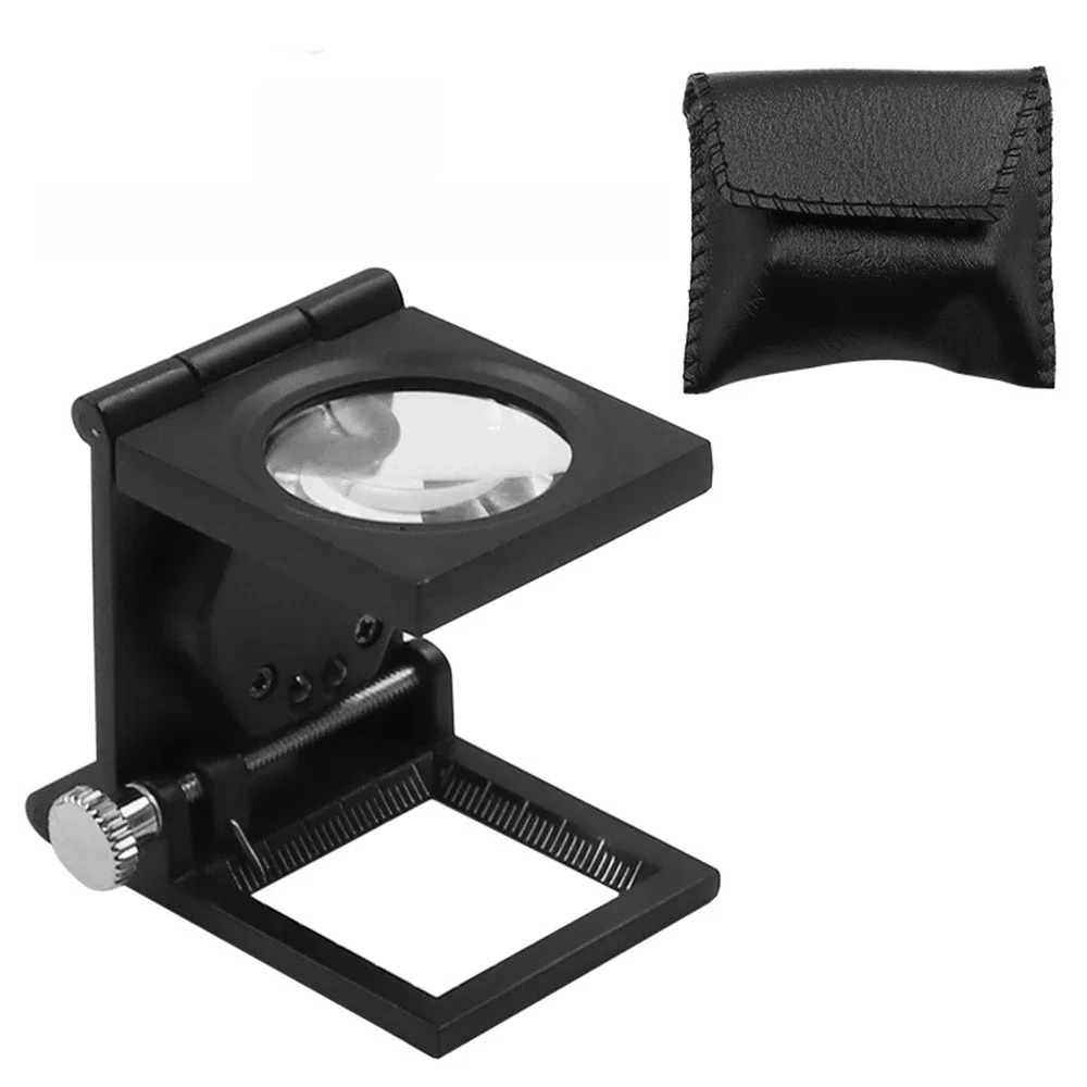 10X Folding Linen Tester Mini Pocket Metal Magnifiers Cloth Thread Counter Magnifier Magnifying Glass