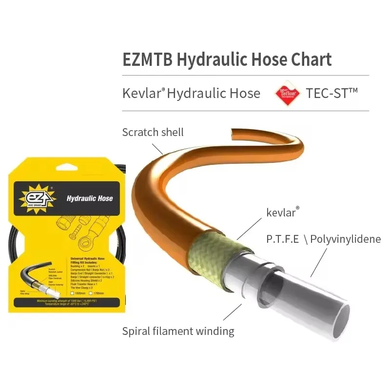 EZMTB Bicycle Hydraulic Disc Brake Brake Hose Oil Tube Pipe Housing For ﻿SHIMANO SRAM MAGURA AVID HOPE Bicycle Brake Cable Hose