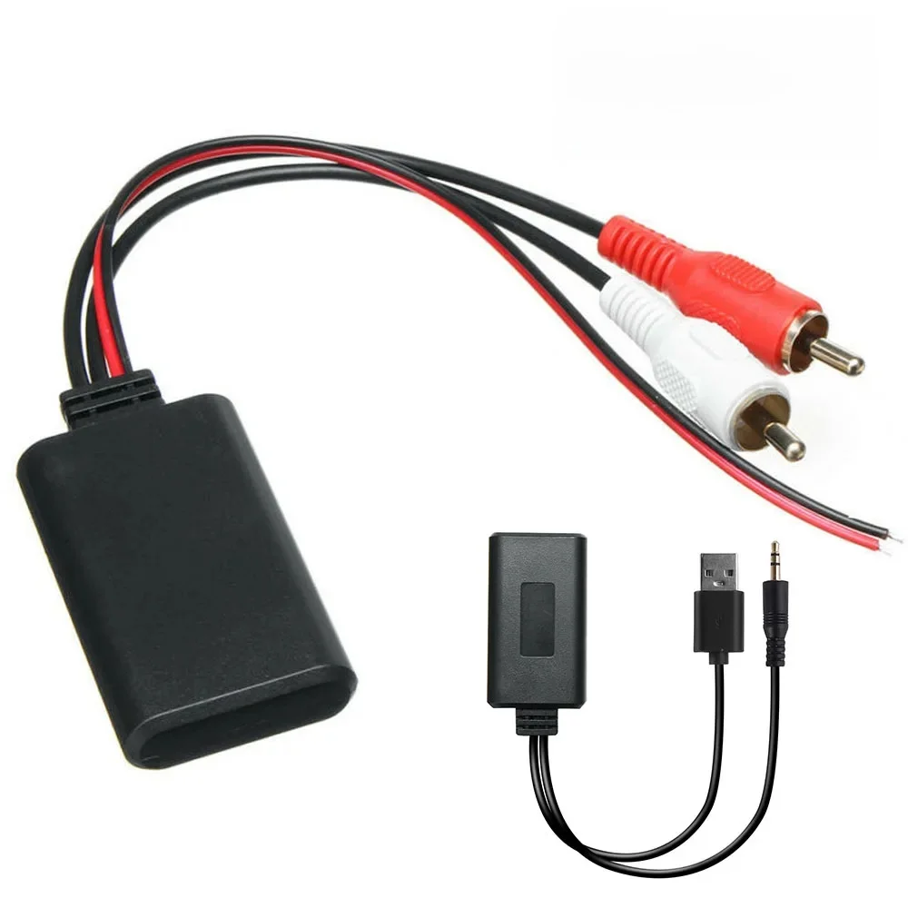 Samochodowy bezprzewodowy adapter kablowy Bluetooth Odbiornik AUX HIFI Jakość dźwięku Muzyka Audio Stereo Odbiornik dla interfejsu 2RCA Linia audio — 2