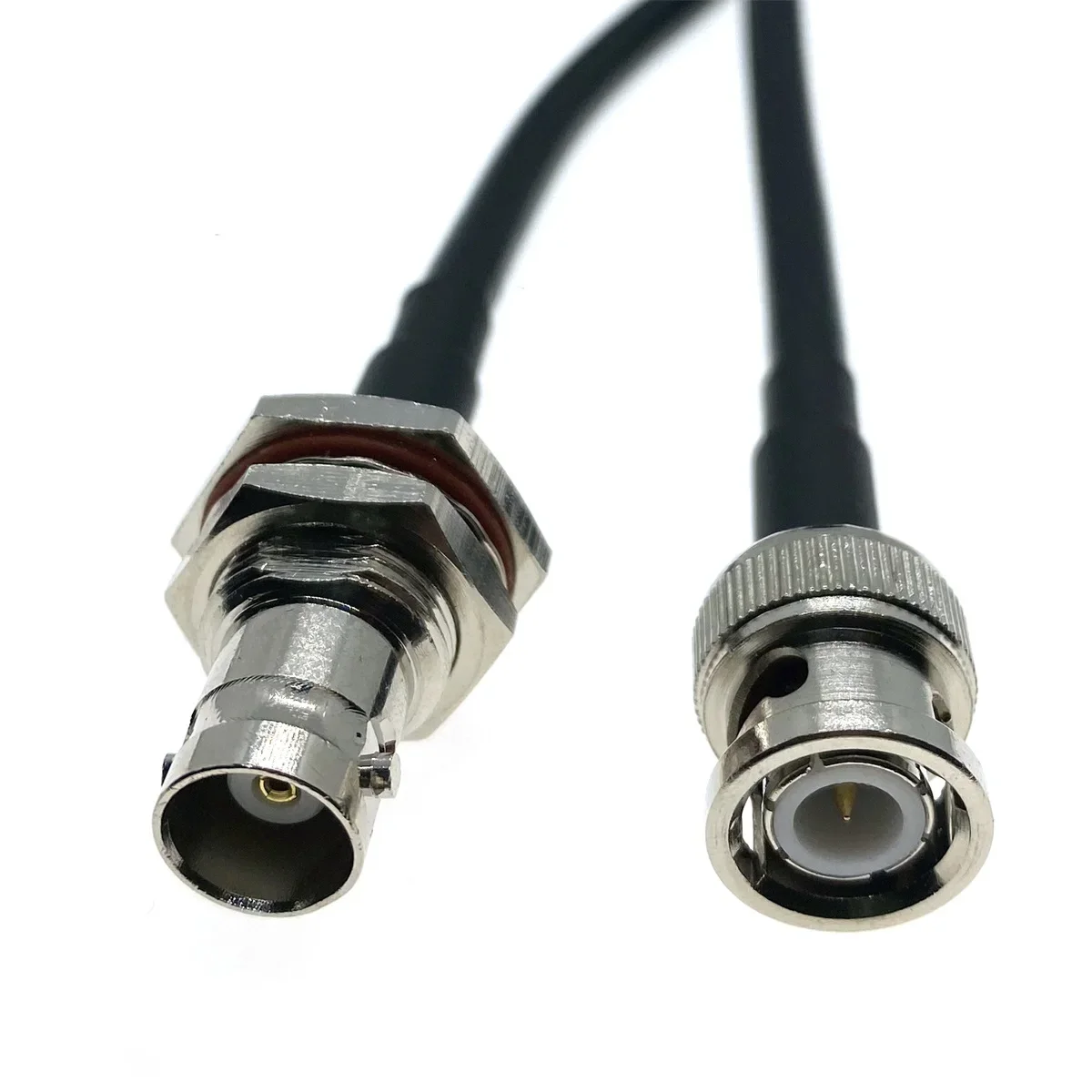 Adapter BNC męski na BNC żeński Bulkhea RG58 Kabel koncentryczny RF 50 Ohm do systemu kamer wideo Przedłużacz koncentryczny BNC Pigtail Cord — zdjęcie 2