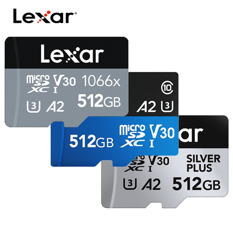 Lexar 마이크로 SD 카드 128GB 32GB 64GB 256GB 512GB 마이크로 SD 카드 SD/TF 플래시 카드 C10U1 U3 4K V10 V30 메모리 카드 MicroSD