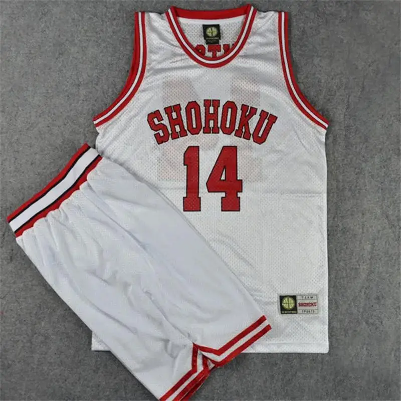 Kids Anime Shohoku School Basketball Team Jersey Suit Slam Dunk White Sakuragi Rukawa Quality Cosplay Costume Sport Wear Sets