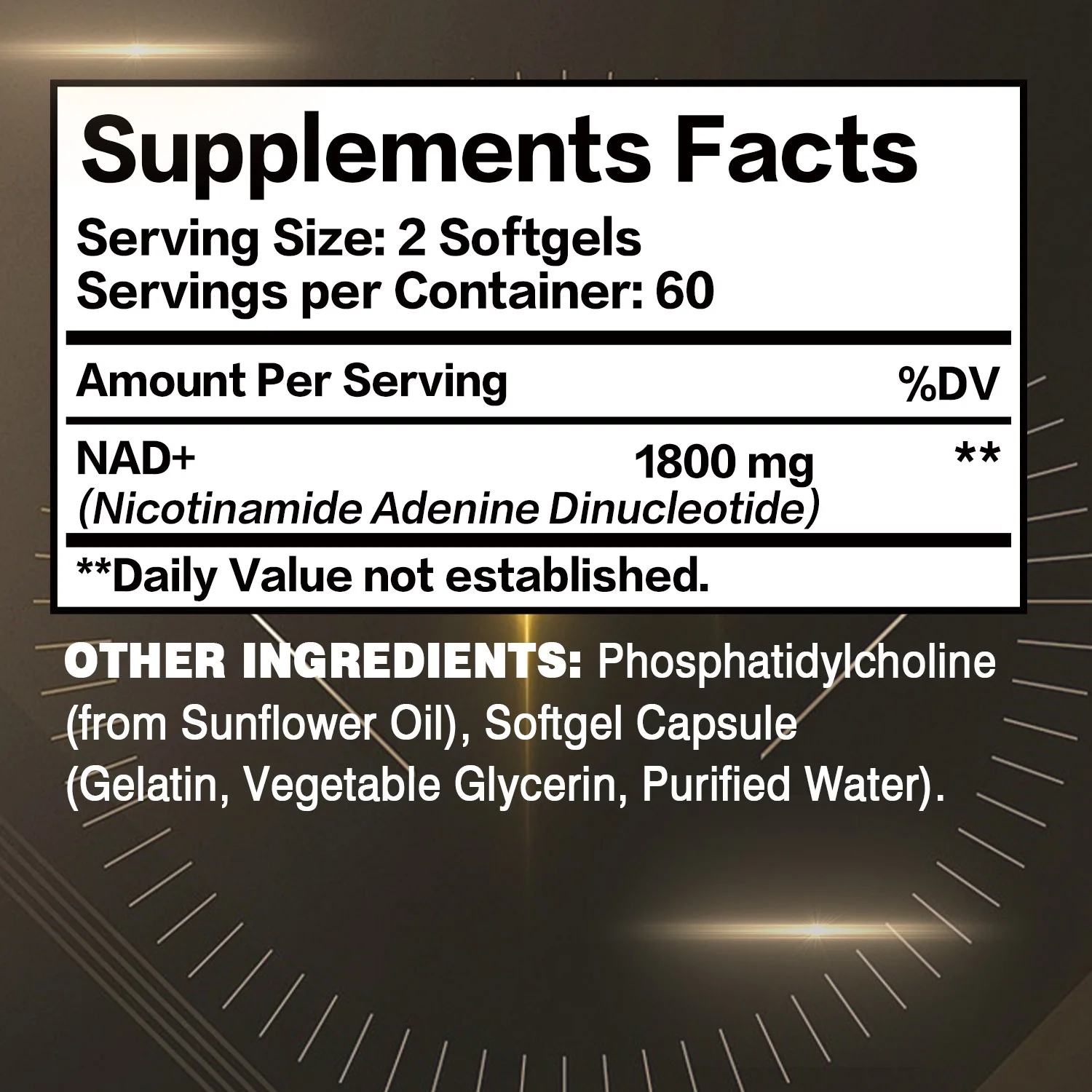 Liposomal NAD Supplement - Anti-aging, Replenish Energy and Focus, Support Cell Repair, Promote Metabolism - 120 Capsules