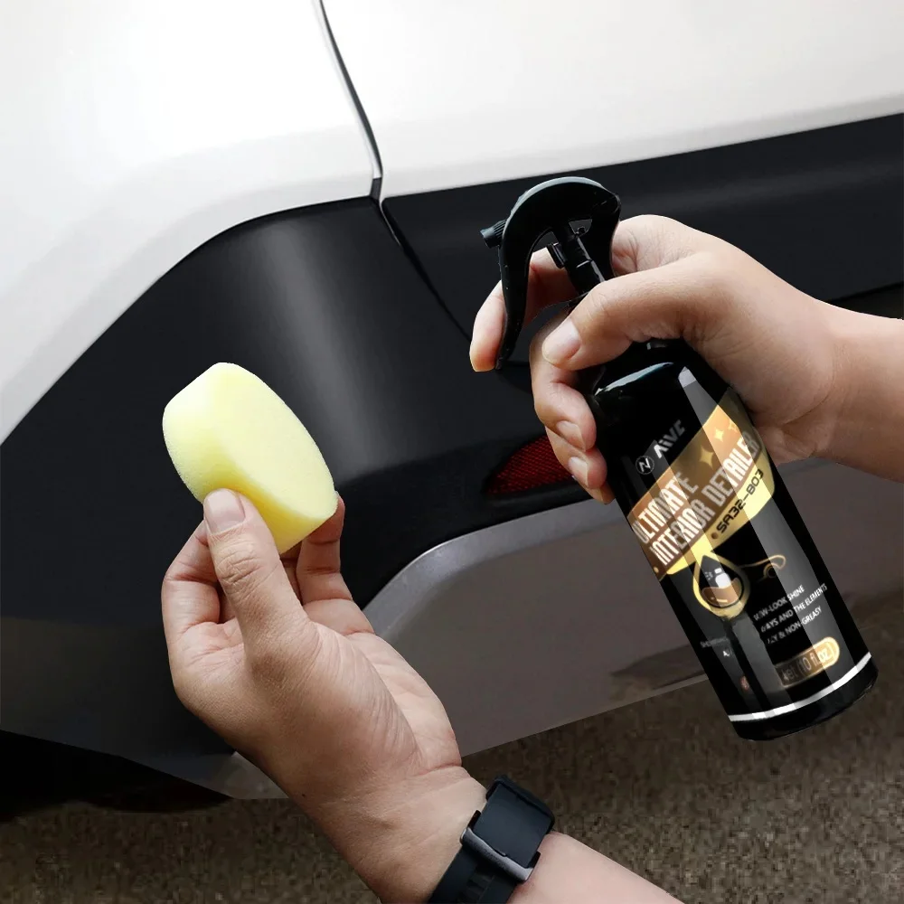 Restaurateur de garniture en plastique retour au noir pour voiture, plastique, caoutchouc, vinyle brillant, revêtement automobile, rénovateur de détails de voiture, brillant et plus foncé