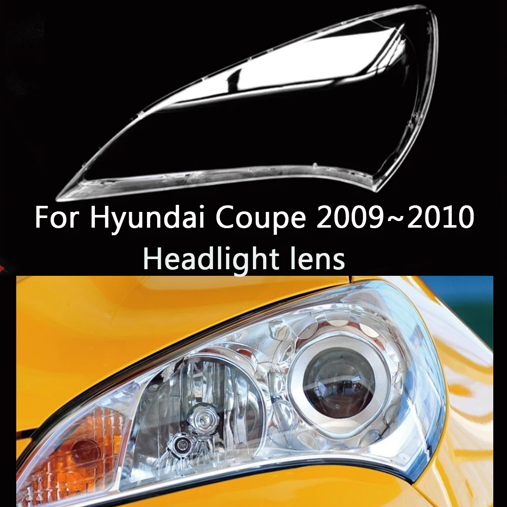 

For Hyundai Rohens Coupe 2009 2010 Headlamp Cover Transparent Headlight Shell Lens Plexiglass Replace Original Lampshade