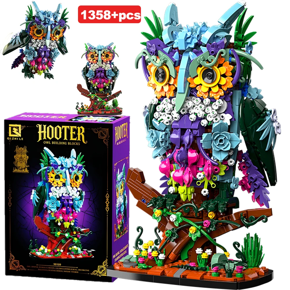 

MOC Mechanical Colorful Owl Model Building Block City Creative Desktop ornaments Animal Bricks Educational Toys Kids Adults Gift