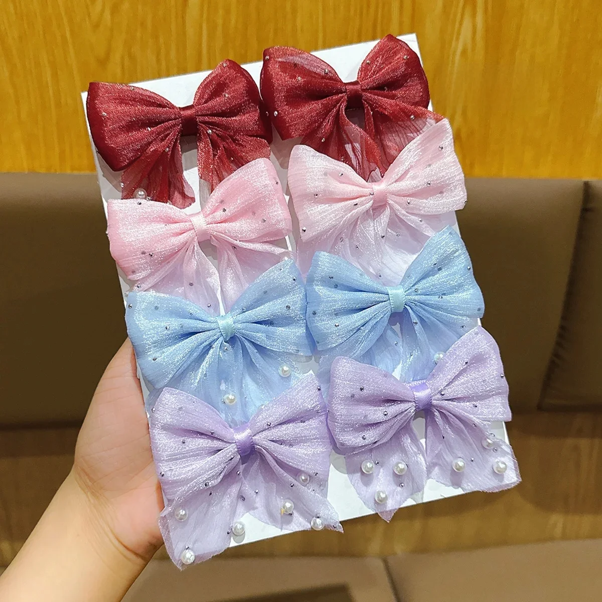 8 pinces à cheveux à nœud coréen colorées, pinces douces et élégantes, adaptées aux accessoires pour cheveux quotidiens