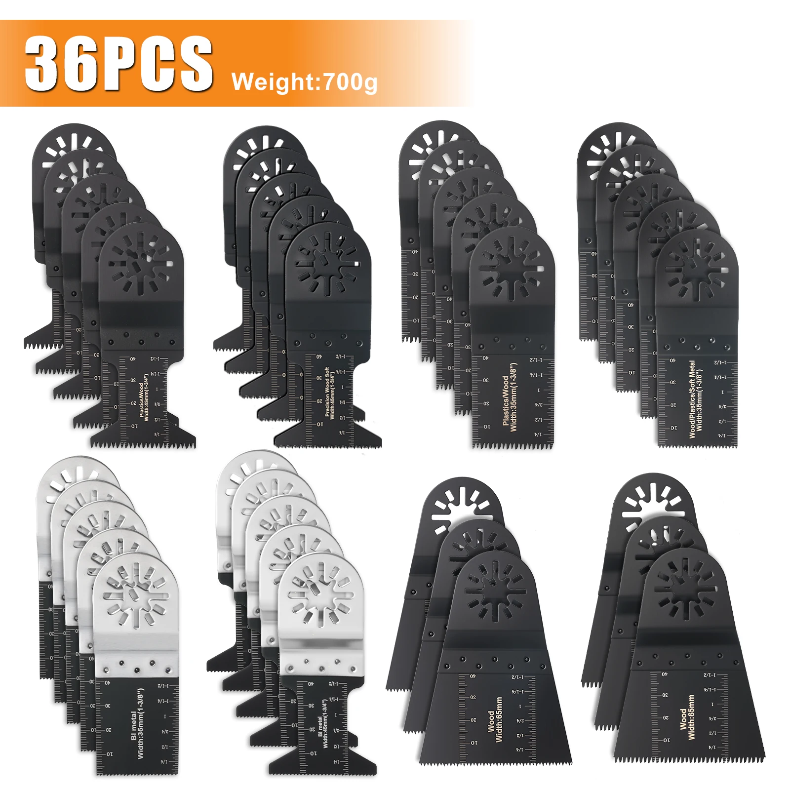 10-42 Stuks Oscillerende Zaagbladen Set Universele Multitoolbladen Met Gesloten Achterkant Voor Hout Kunststof Metaal Past Op De Meeste Oscillerende Gereedschappen