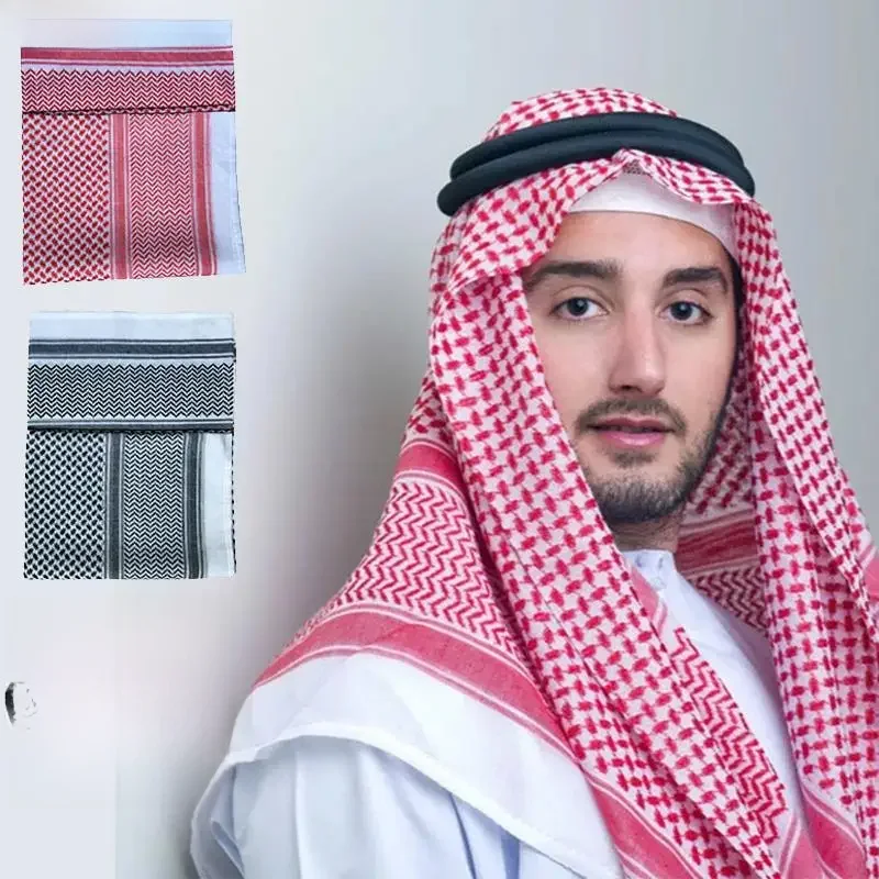 Muslimischer Shemagh-Schal, traditionelle islamische Accessoires, Kopftuch, islamischer Halswickel, Kopftuch, winddicht, arabischer Keffiyeh, Shemagh-Schal