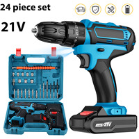 21V Rechargeable Lithium Electric Drill Power Tool Set - Electric Screwdriver & Household Electric Drill Tool