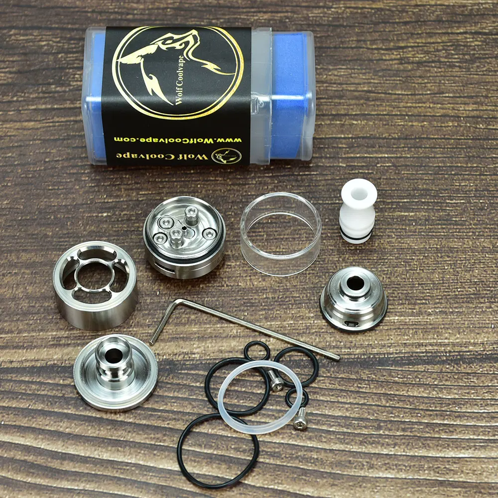 وولفكولي vape Dvarw MTL CL هيئة الطرق والمواصلات قابلة لإعادة البناء خزان البخاخة ، لفائف واحدة سطح السفينة ، خزان 22 مللي متر ، 316ss