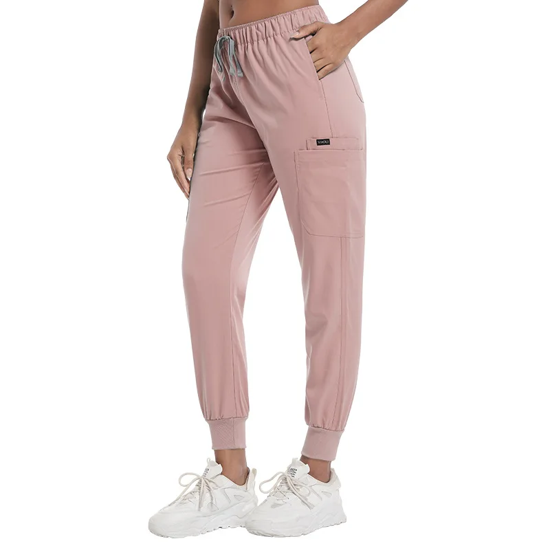 Nowe spodnie do biegania dla kobiet i mężczyzn Medical Scrub Work Bottoms Unisex Stretch Beauty Trousers Clinic Doctor Nurse Pants