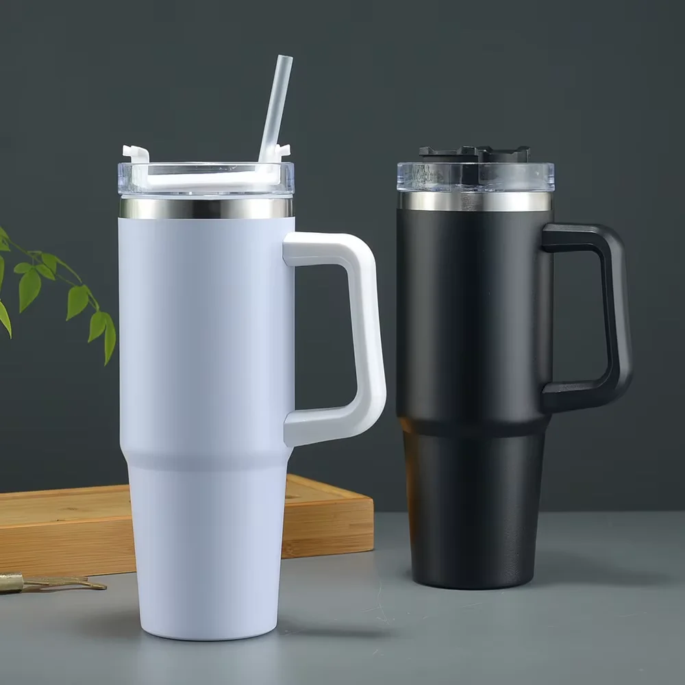 Edición de tazas térmicas, calentador OEM personalizado, vaso de café de 40oz con asa, taza Stanley