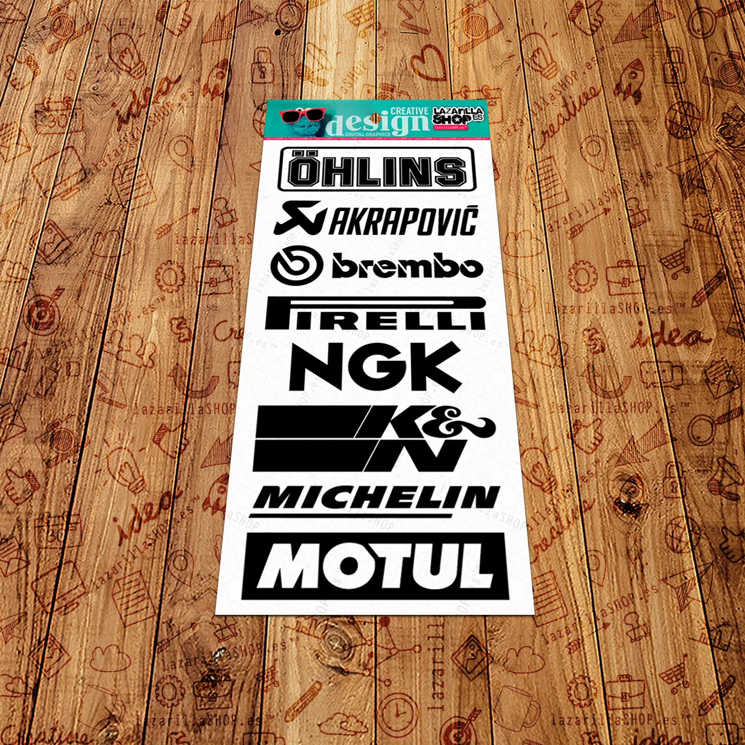 PACK8/PACK16 stickers Sponder MOTO sponsors STIKER vinyl Circuit marks LOGOS RACING sticker MOTO CARENADO lazarillaSHOP™