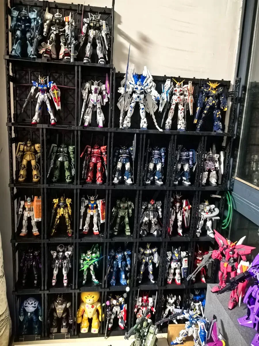 Universelle Anime-Cartoon-Figur, Modell-Aufbewahrungsbox, ineinandergreifender Organizer, stapelbar für LEGO, Anime-Modelle, Gundam-Modelle – Detail 5