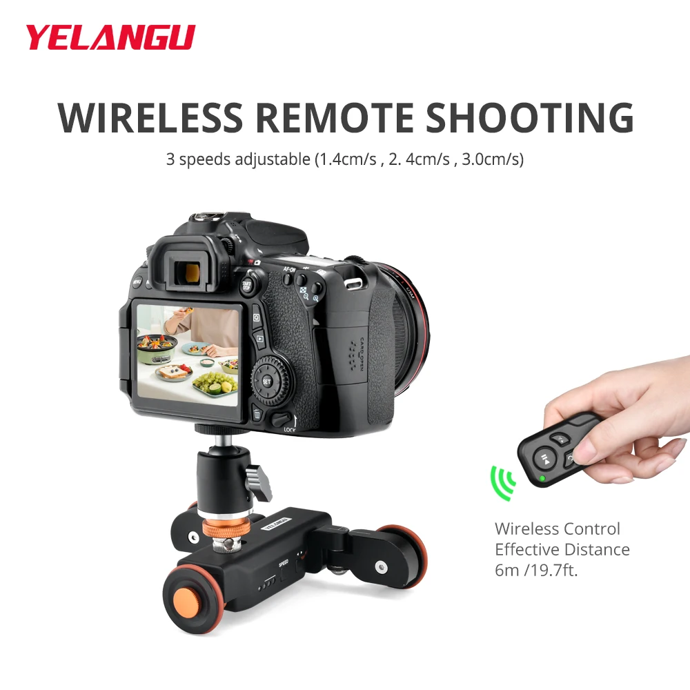 

YELANGU L4X Smart Motorized Camera Slider Video Dolly Car Rail Systems Remote Control For DSLR Camera Huawei Xiaomi Iphone Pro