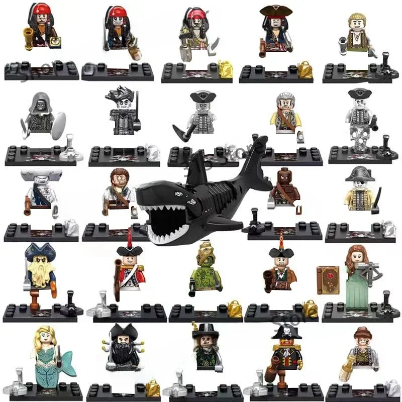 Films Pirates des caraïbes Jack Sparrow figurines de films classiques accessoires de tête blocs de construction jouets pour enfants