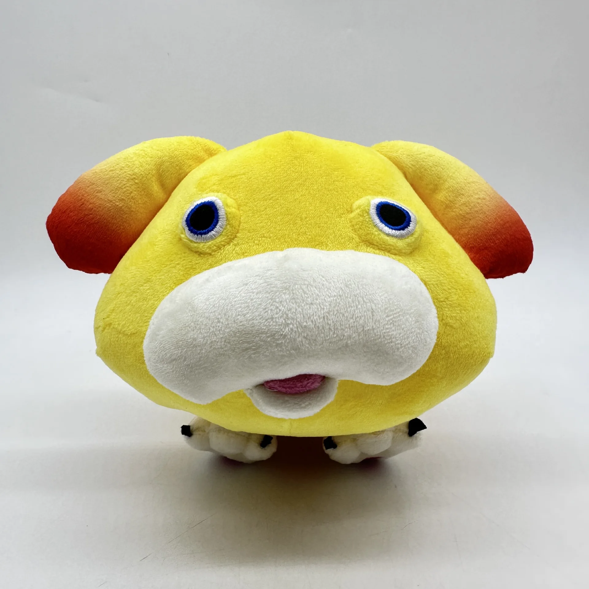 Adorable Yellow Dog Plush Toy with Red Ears and Tail - Soft and Cuddly, 33cm Long