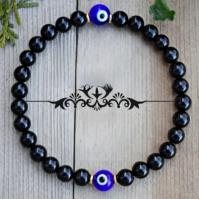 Bracelet de Protection contre l'empattement en Tourmaline noire, mauvais œil, bouclier Aura, absorbe l'énergie négative, guérison du cristal, soulagement du Stress
