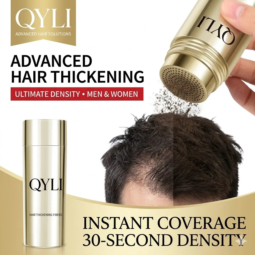 

QYLI 28g Hair Building Fibers Powder Hair Loss Products Thicken Hair Spray For Balding Areas Fills Part Lines Instant Regrowth