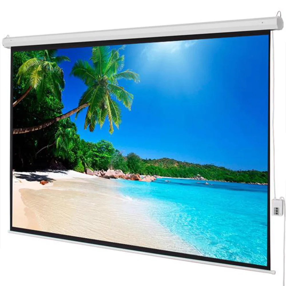 

110V PS100-5 4:3 80" x 60" Viewing Area Motorized Projector Screen with Remote Control
