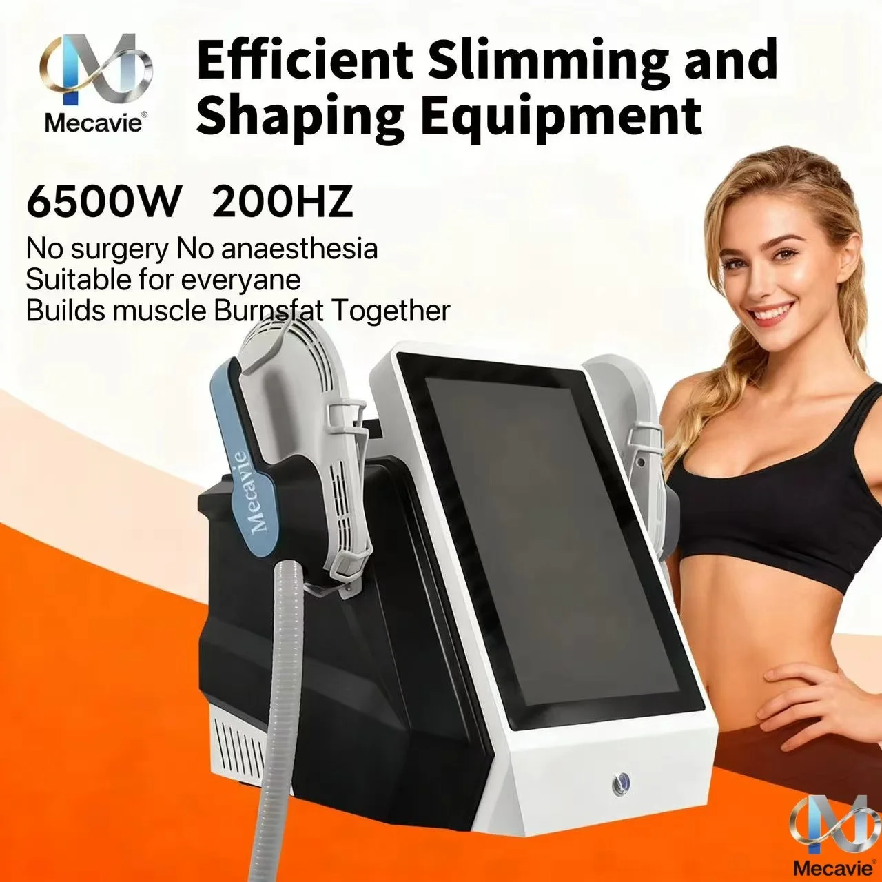 

MECAVIE 2026 Professional EMS RF Body Shaper Muscle 15 Modes 6500W Fitness And Wellness ABS Machine for Body Shaping
