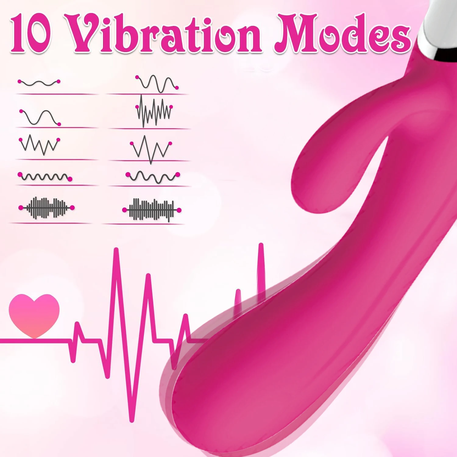 Rabbit G Spot Vibrators Sex Toys for Woman with 10 Vibration Modes Triple Stimulator Powerful Dual Motor Rose Sex Toy