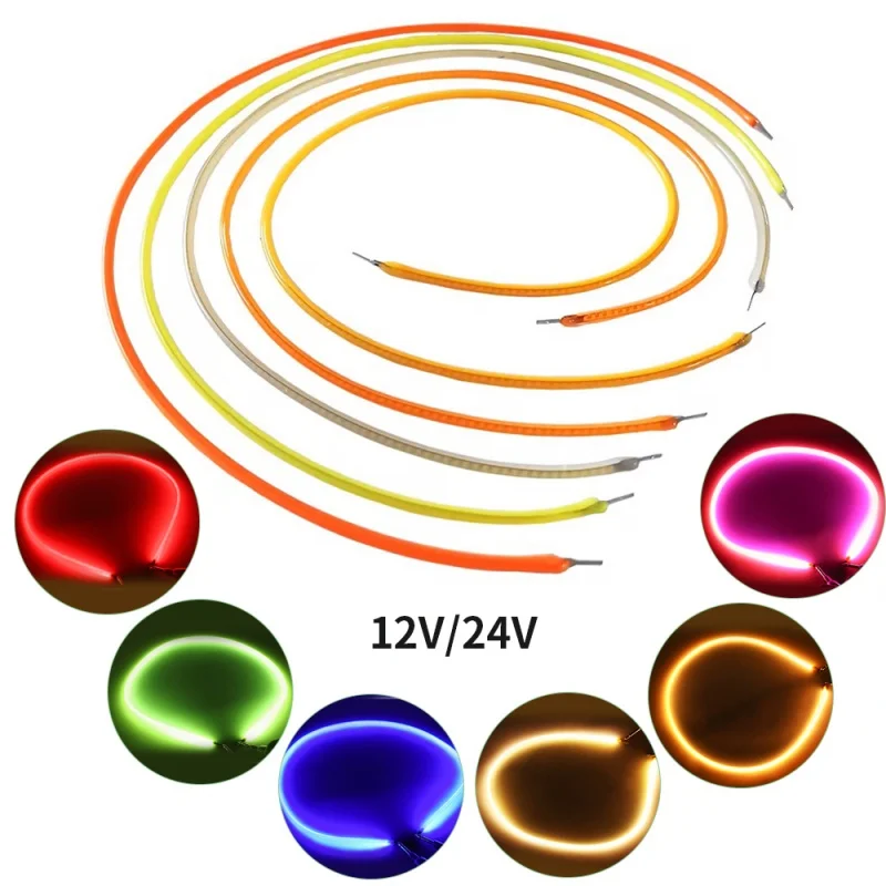 300 мм, 600 мм, 1200 мм, длинная гибкая светодиодная нить для креативных деталей ламп «сделай сам», диод постоянного тока 12 В/24 В, розовый, теплый, белый, красный, синий, зеленый