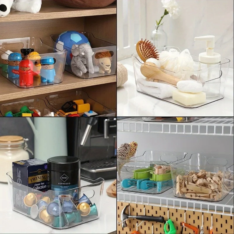 Refrigerator Organizer Bins Clear Plastic Food Storage Organizer Fridge Storage Box With Handle Freezer Pantry kitchen Organizer