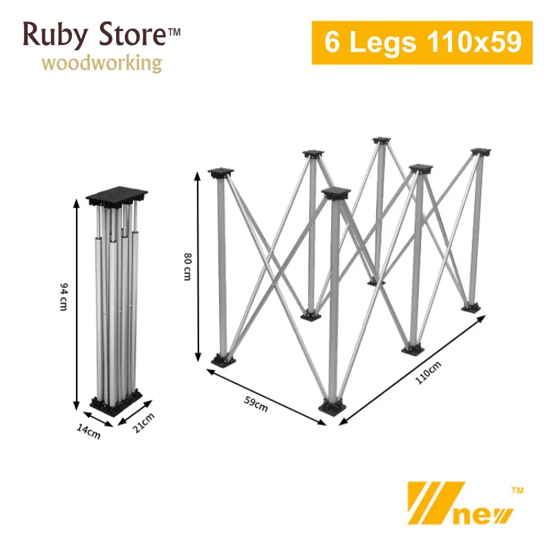 W-new Folding Workstand 6 Legs, 110x59cm