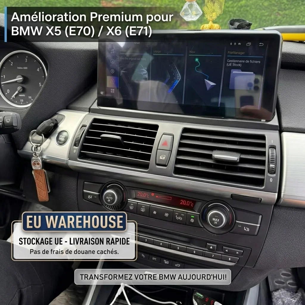 Image of MEKEDE (Versand aus EU-Lager) – Autoradio für BMW X5 E70 & X6 E71 (2007–2014, CCC/CIC): 10,25-Zoll-Touchscreen-Multimedia-Player, GPS-Navigation, Wireless CarPlay & Android Auto, DSP, WLAN, Bluetooth,