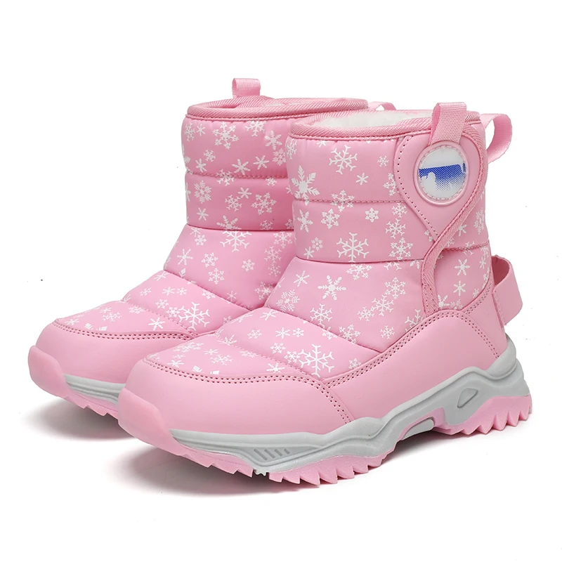 Vendita calda Stivali da ragazza Stivali da neve per bambini per ragazzi Sneakers moda Inverno Bambini Stivali da neve caldi Scarpe sportive in pelle moda