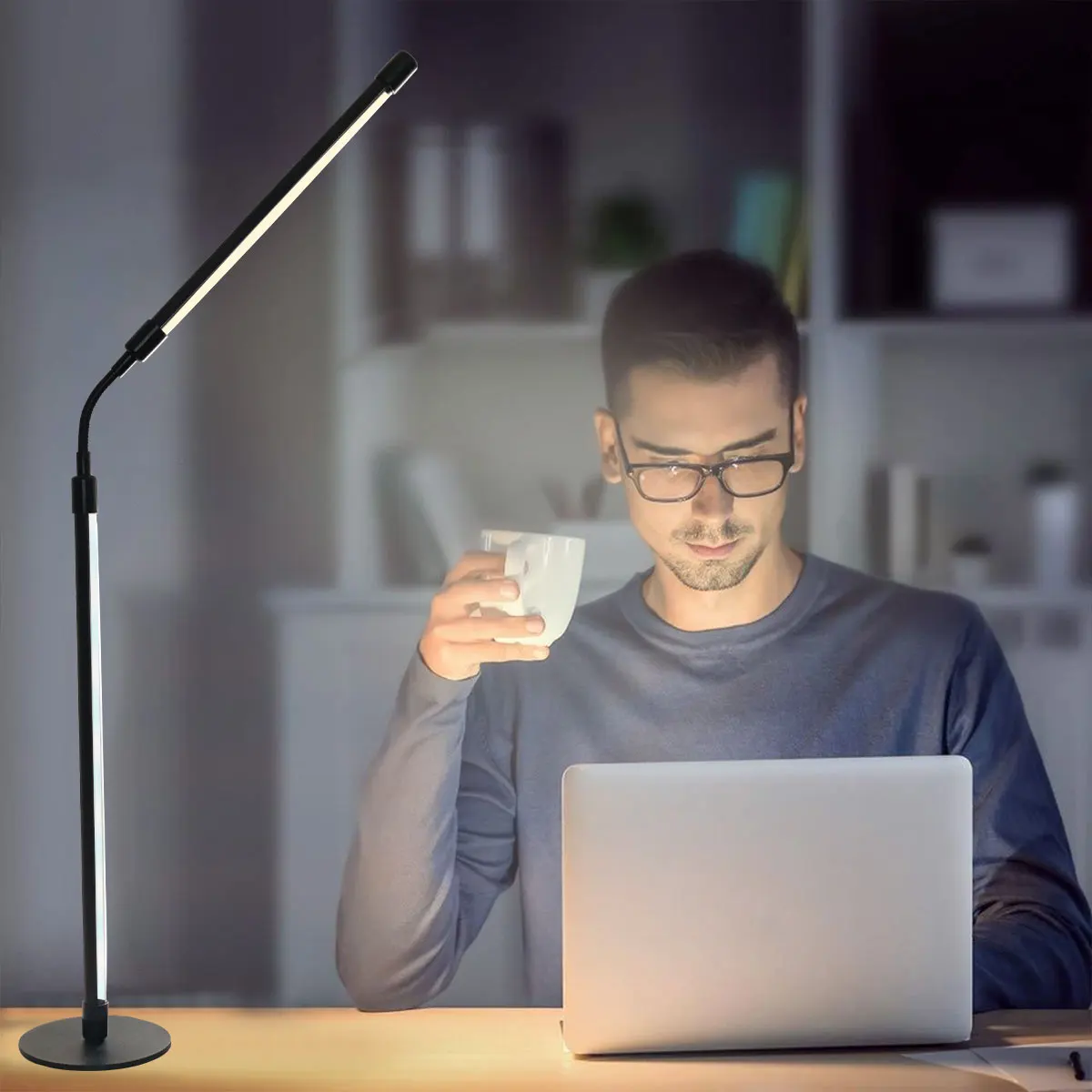 Lámpara de escritorio LED inteligente Rgb que cambia de color, lámpara de escritorio multifuncional ajustable en color, cuello de cisne flexible que puede girar 360 grados, tiene sincronización de música, control de aplicaciones, modo de bricolaje, adecuada para sala de estar, dormitorio, sala de juegos