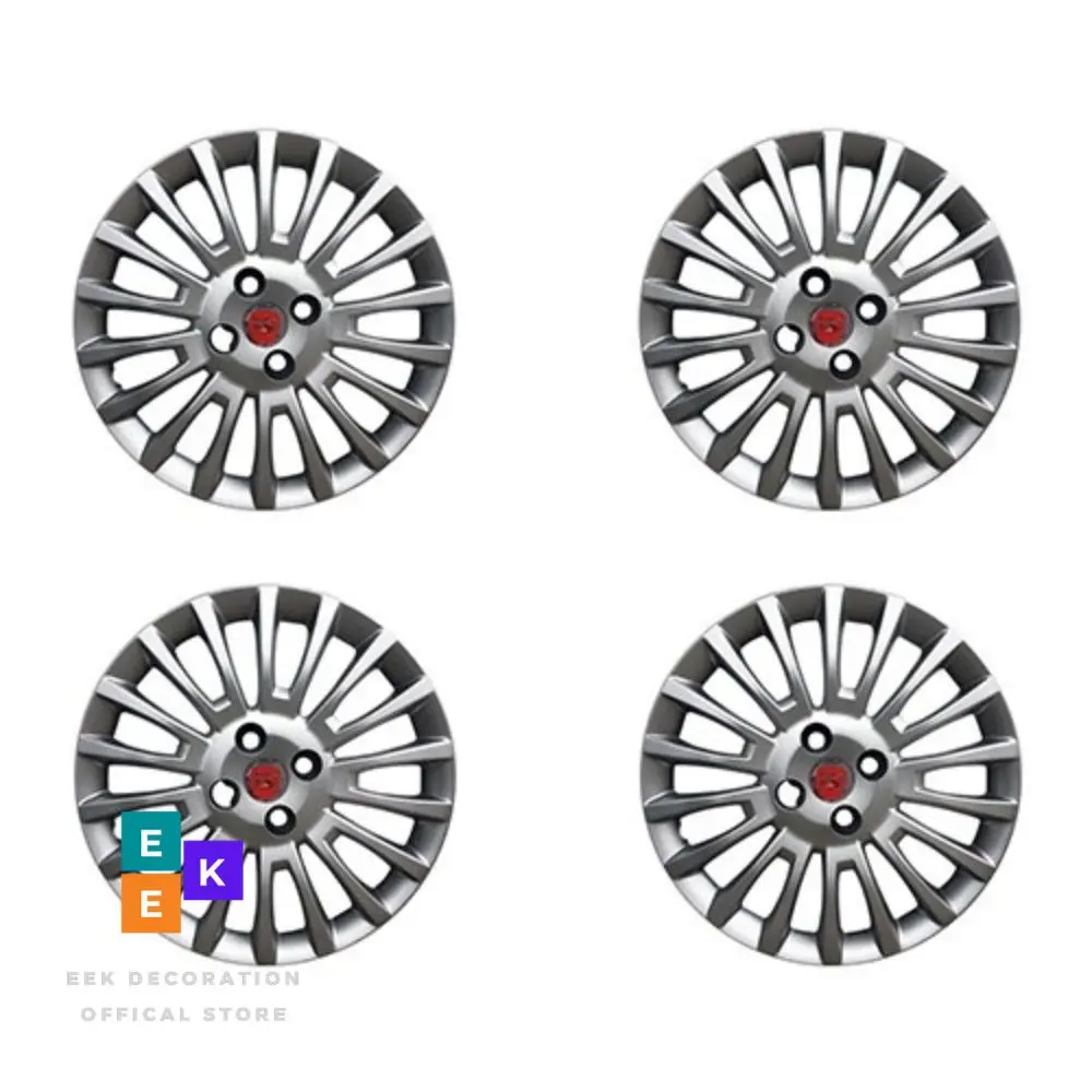 Auto Caps for Wheels Caps Wheel with 14 Inch 15 Inch Hubcap 16 Inch 4 Pieces + Emblem Silver Color Abs plastic A++