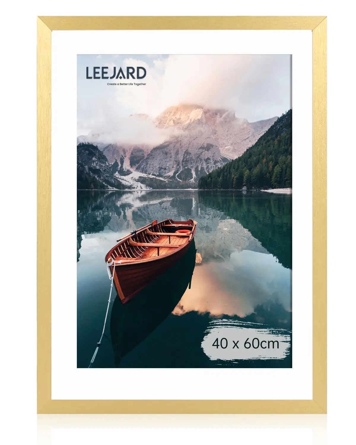 LEEJARD Holz Bilderrahmen 40x60 cm & 50x70 cm mit bruchsicherem Plexiglas, Hoch- und Querformat nutzbar, mit Aufhängehaken für Wanddekoration