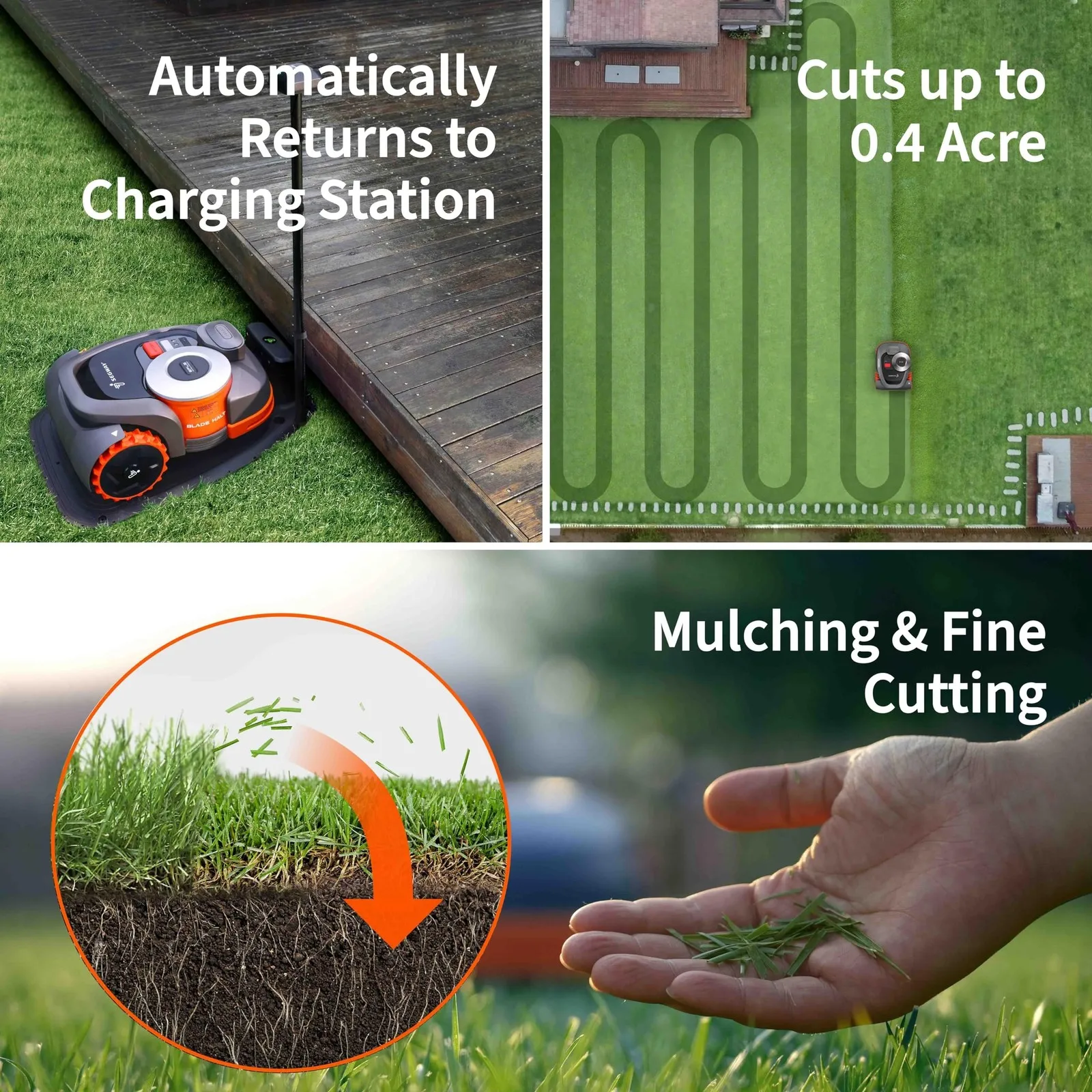 KIC Segway Navimow H1500N-VF روبوت جزازة العشب محيط سلك مجاني 0.37 Acre RTK + V... H6255GCGS782 #3