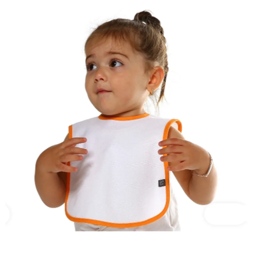 Baby Me Bib 5 Pcs 80% Cotton, 20% Polyester Comfortable Liquid Proof Mom Girl Boy Fun Food Orange Blue Green Cream Color Gift Aesthetic Fashion Four