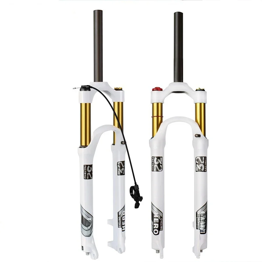 AliExpress Mountain bike fork 120mm stroke magnesium aluminum alloy fork 26 inch 27.5 inch 29 inch air fork QR axle locking control