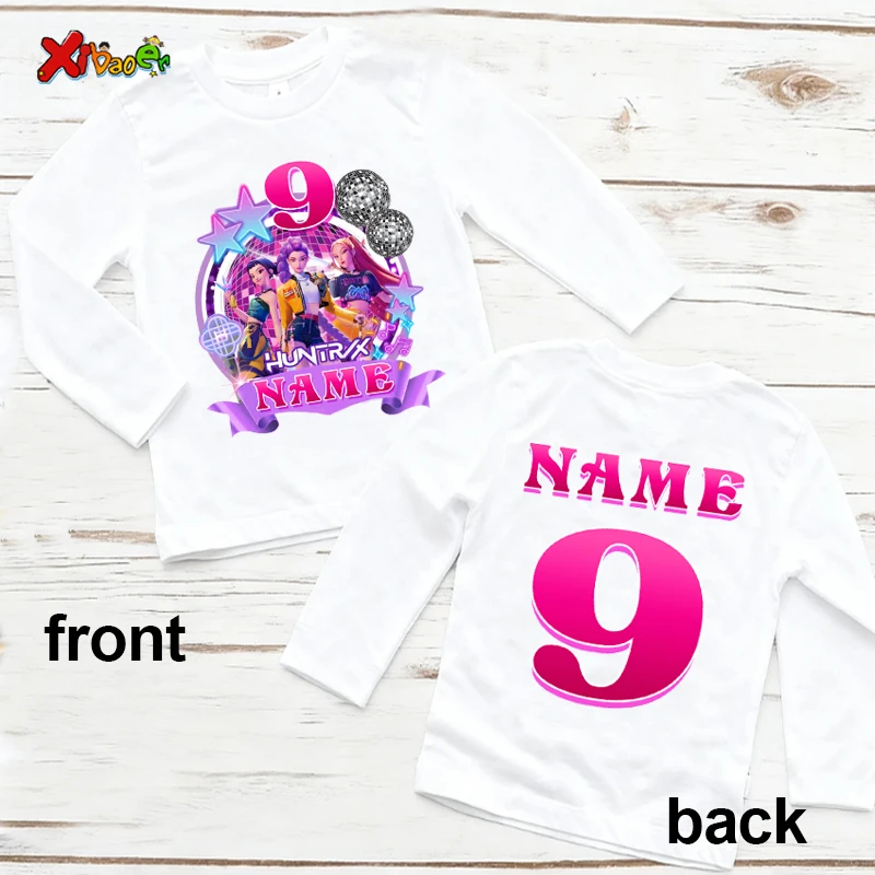 عيد ميلاد فتاة قميص 10th عيد ميلاد الزي تي شيرت KPop شيطان الصيادين الاطفال مطابقة وتتسابق عيد ميلاد الفتيان تي شيرت الفتيات القمصان 9th