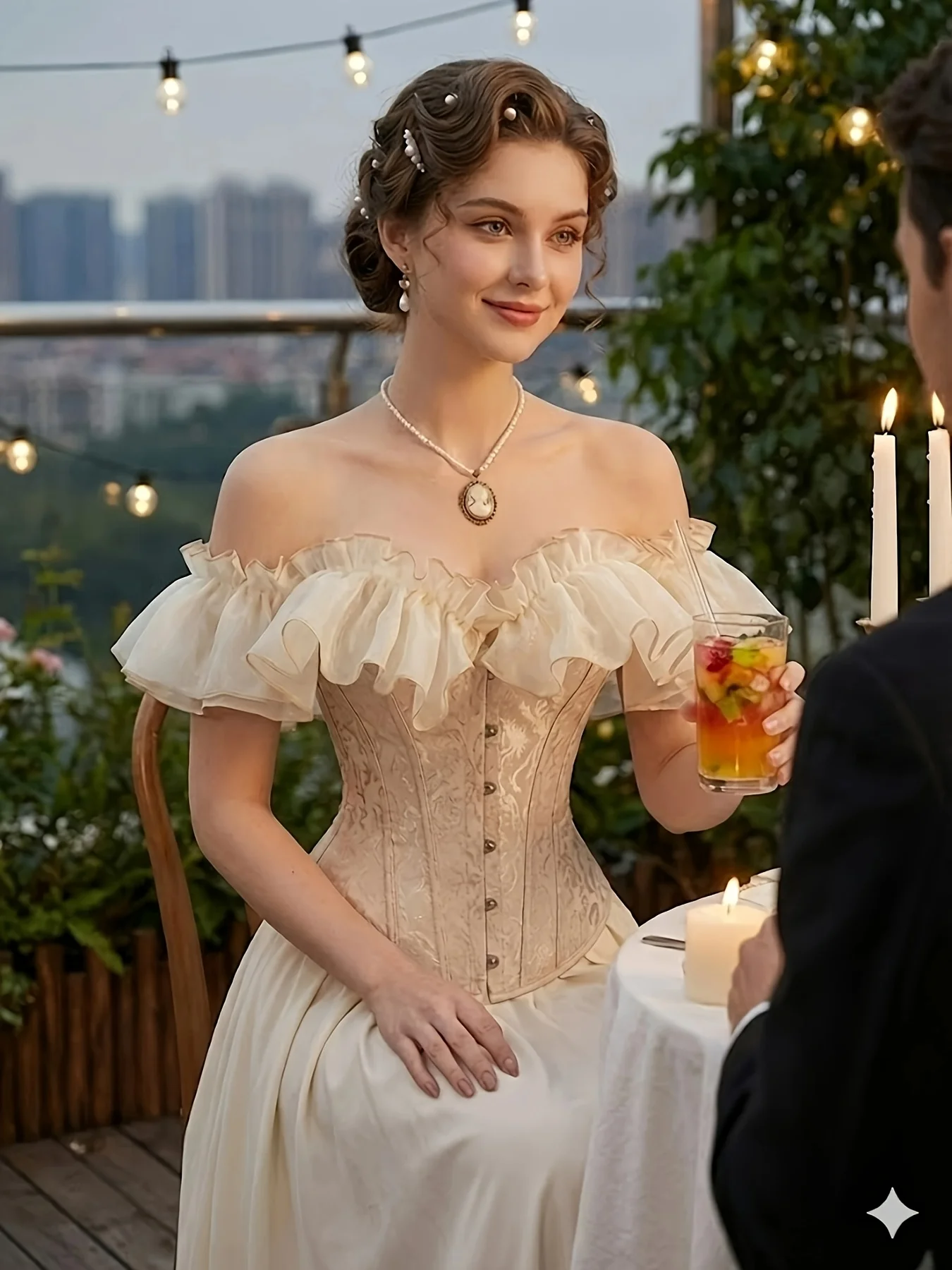 top-corset-com-detalhes-em-renda-cor-de-pessego-da-cloudylee-modelo-justo-ao-corpo-moderno-e-versatil-ideal-para-encontros-e-festas
