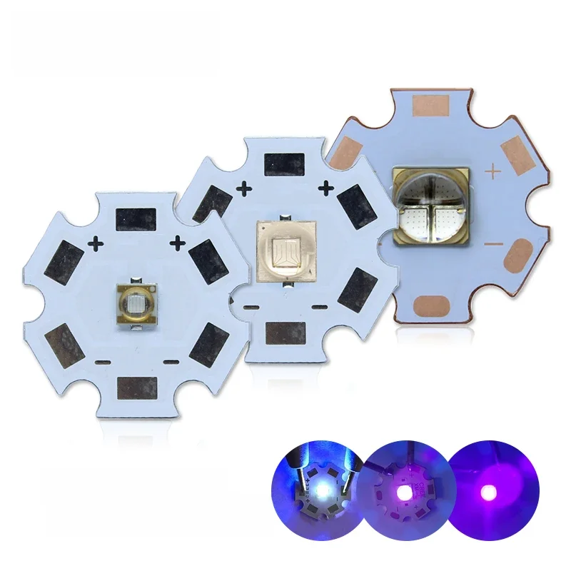 UV LED 3V 6V 12V 3W 5W 10W12W violet 3535 XPE 5050 XLM LG6565 puce lumière 365nm 370NM 395nm 405nm pour le traitement de l'imprimante de vérification