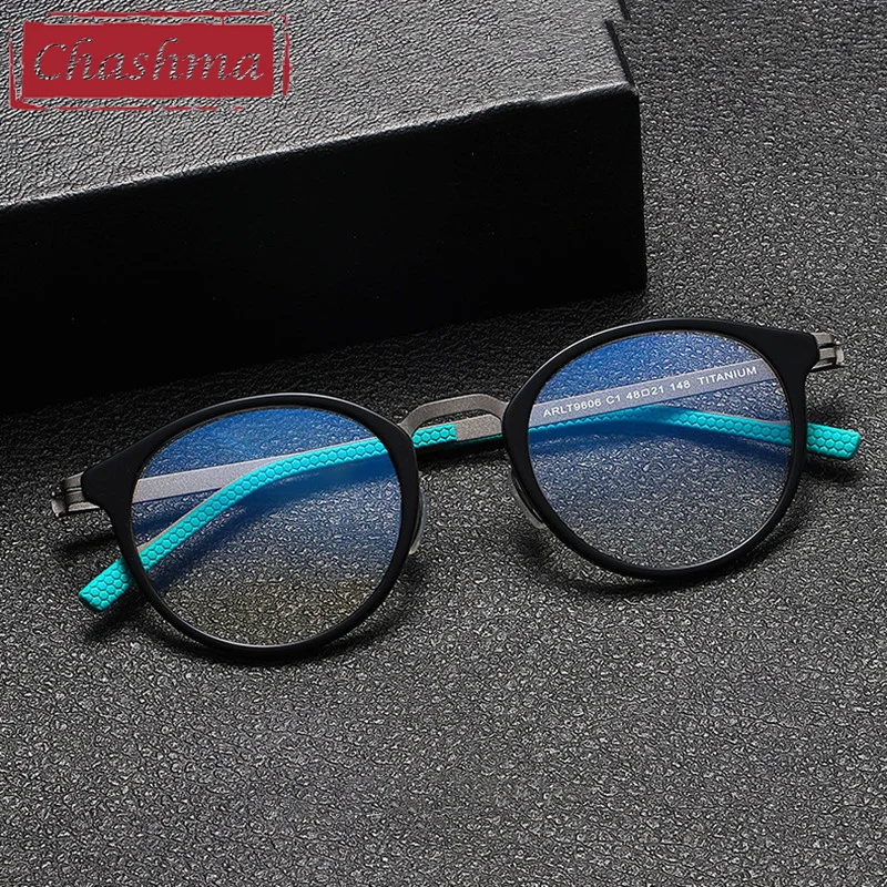 

Chashma Prescription Glasses Women Round Fashion Eyeglasses Frames Men Acetate Pure Titanium Eyewear Optical Lenses Spectacles