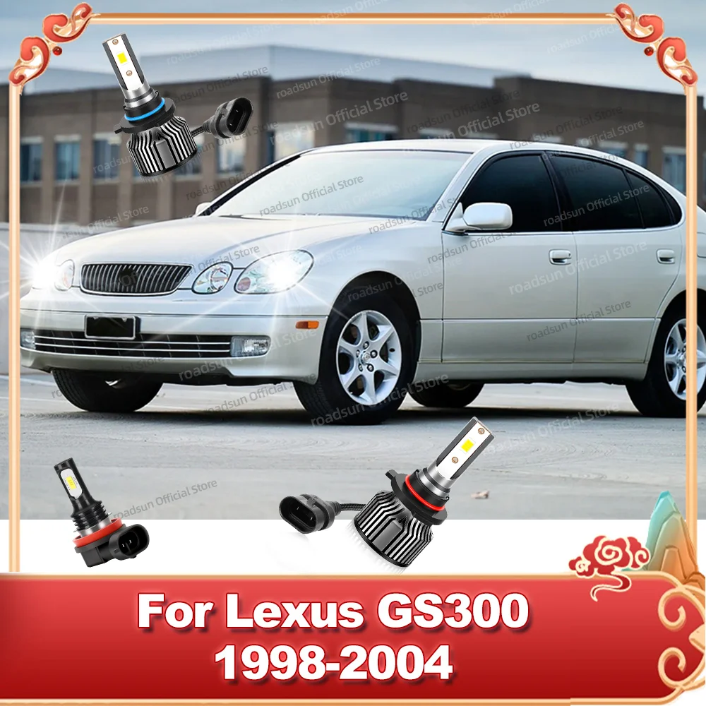 2/6 قطعة 180 واط LED مصابيح مشرقة المصابيح الأمامية توربو 12 فولت 6000 كيلو مصباح الضباب لكزس GS300 1998 1999 2000 2001 2002 2003 2004 #1