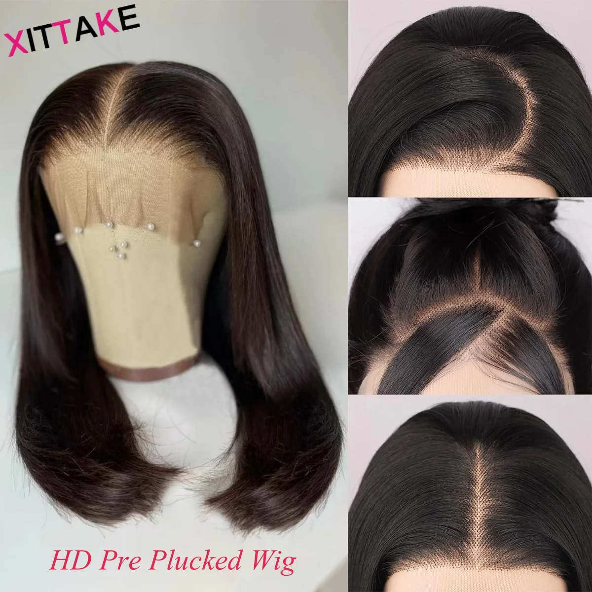250% 13X4 5X5 Parrucca frontale in pizzo per capelli umani Bob Glueless Parrucca per capelli umani 13X4 Hd Parrucche frontali in pizzo trasparente per capelli umani per donna