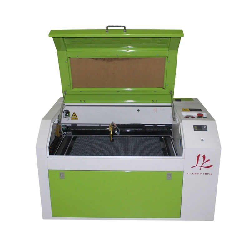 LY 4040/5030/6040 40 واط CO2 آلة قطع النقش بالليزر مع لوحة تحكم LCD ولوحة قرص العسل إصدار عادي أو غير متصل
